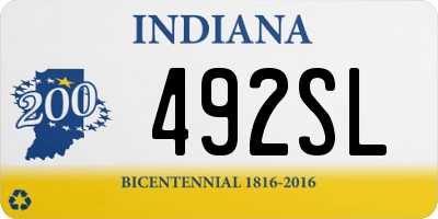 IN license plate 492SL