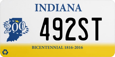 IN license plate 492ST