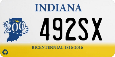 IN license plate 492SX