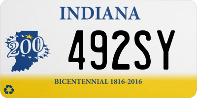 IN license plate 492SY