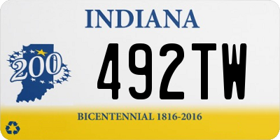 IN license plate 492TW