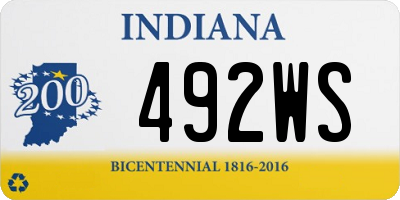 IN license plate 492WS
