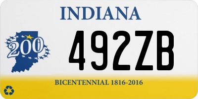 IN license plate 492ZB