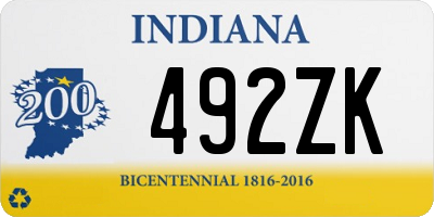 IN license plate 492ZK