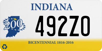 IN license plate 492ZO