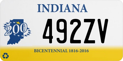 IN license plate 492ZV