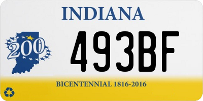 IN license plate 493BF