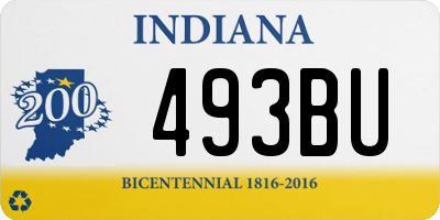 IN license plate 493BU