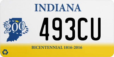 IN license plate 493CU