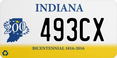 IN license plate 493CX