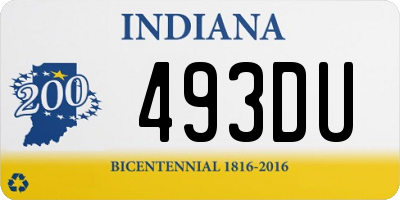 IN license plate 493DU