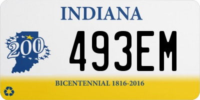IN license plate 493EM