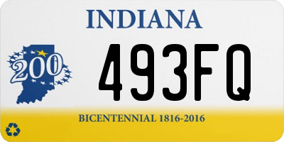 IN license plate 493FQ