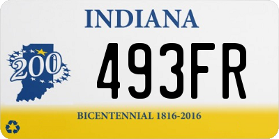 IN license plate 493FR