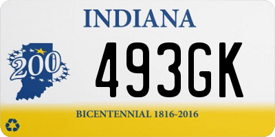 IN license plate 493GK