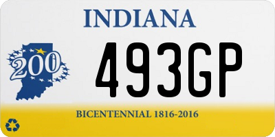 IN license plate 493GP