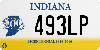 IN license plate 493LP