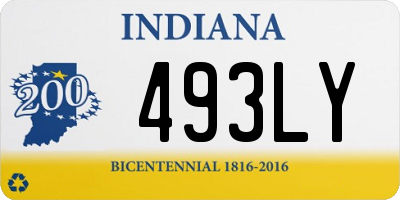 IN license plate 493LY