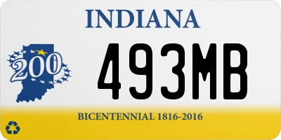 IN license plate 493MB