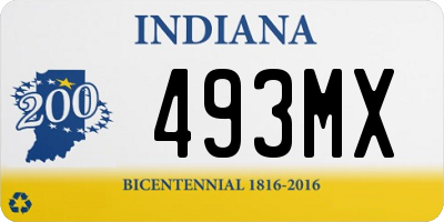 IN license plate 493MX