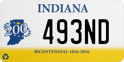 IN license plate 493ND