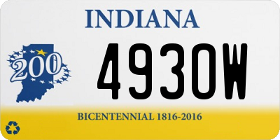 IN license plate 493OW