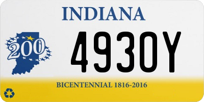 IN license plate 493OY