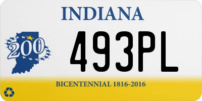 IN license plate 493PL