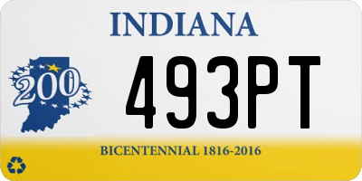 IN license plate 493PT