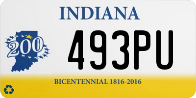 IN license plate 493PU