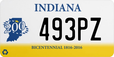 IN license plate 493PZ