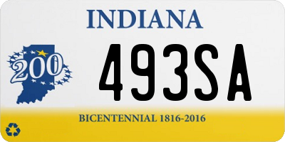 IN license plate 493SA