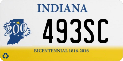 IN license plate 493SC