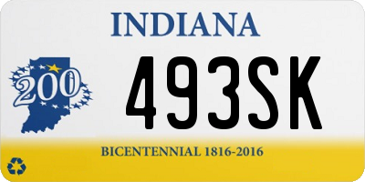 IN license plate 493SK