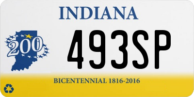 IN license plate 493SP