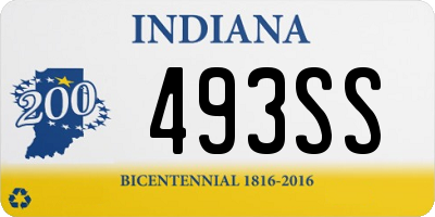 IN license plate 493SS