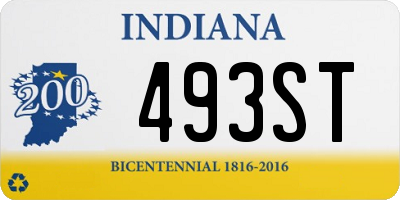 IN license plate 493ST