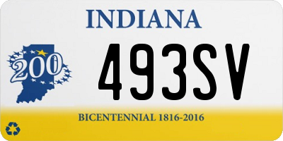 IN license plate 493SV