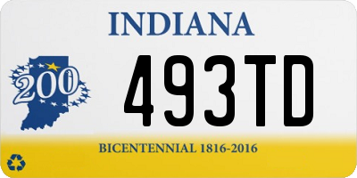 IN license plate 493TD