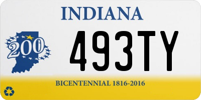 IN license plate 493TY