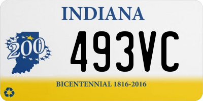 IN license plate 493VC