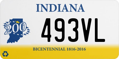 IN license plate 493VL