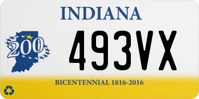 IN license plate 493VX