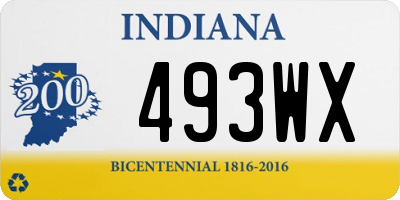 IN license plate 493WX