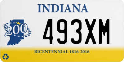 IN license plate 493XM