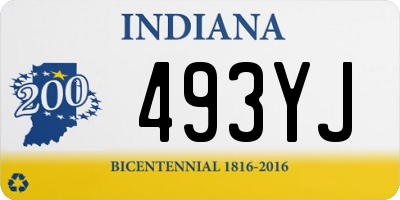 IN license plate 493YJ