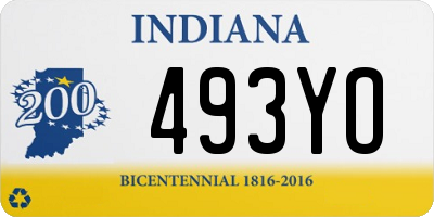 IN license plate 493YO