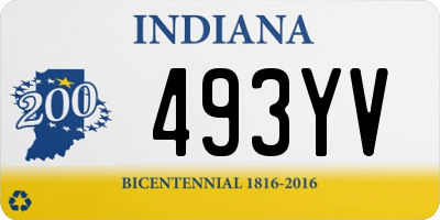 IN license plate 493YV