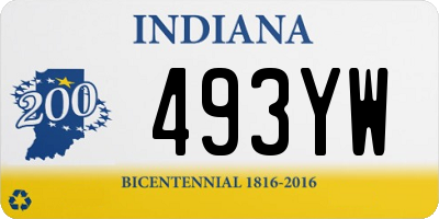 IN license plate 493YW