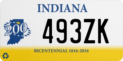 IN license plate 493ZK